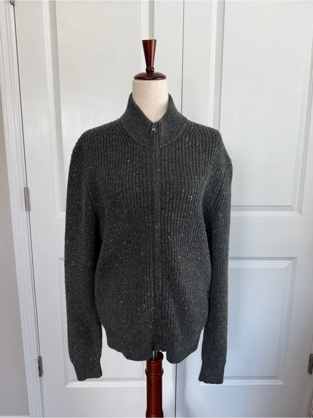 Marine Layer Men’s Inverness Fisherman Sweater Jacket Charcoal Size Medium
